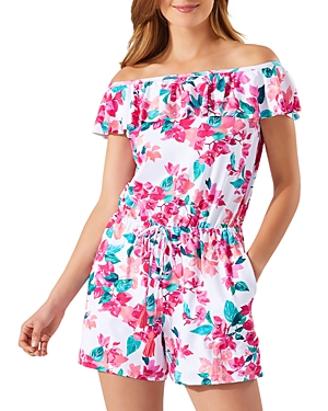 Tommy Bahama Bougainvillea Off-the-Shoulder Romper Swim Cover-Up