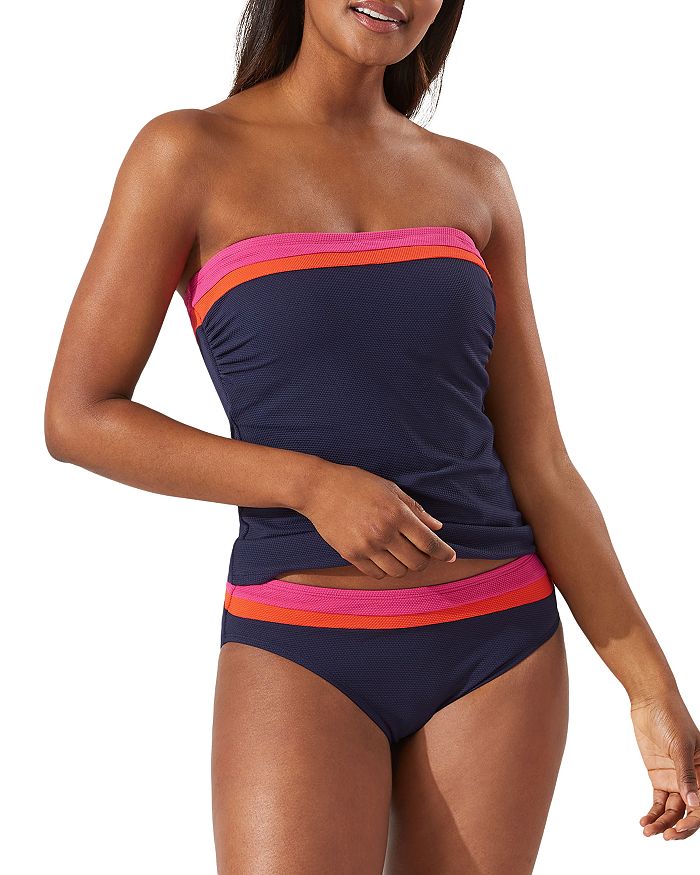Lands' End Bandeau Tankini with Removable Straps 