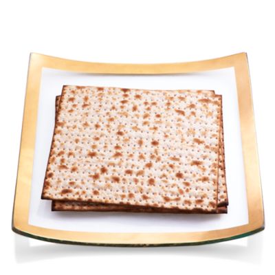 Judaica Square Matzo Plate, 10"