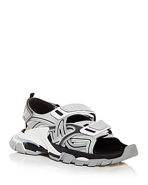 Balenciaga Womens Grey Track Faux-leather Sandals 5 In Grey Multi