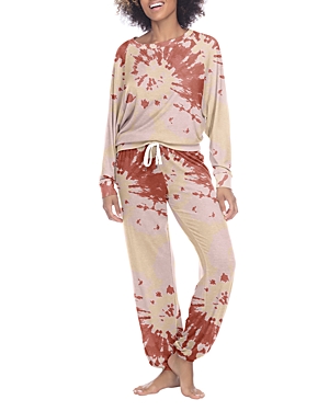 Honeydew Star Seeker Printed Pajama Set In Sand Castle Tie-dye