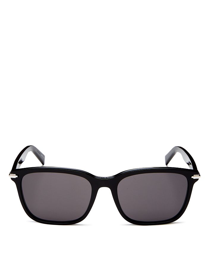 Dior Men's Square Sunglasses, 57mm In Shiny Black  /smoke