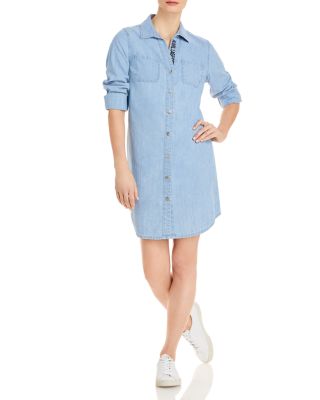 KARL LAGERFELD PARIS Cotton Denim Shirt Dress | Bloomingdale's Women