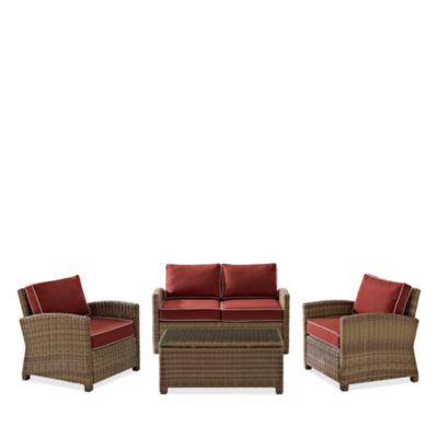 Crosley - Walton 4 Piece Outdoor Wicker Conversation Set