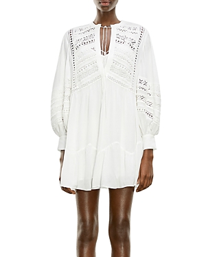 Shop The Kooples Eyelet Lace Mini Dress In White