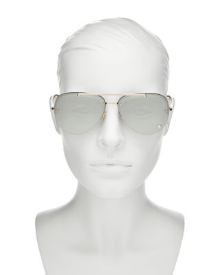 Versace Brow Bar Rimless Aviator Sunglasses, 60mm  display picture 3