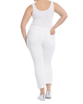 High Rise Ankle Straight Jeans in White