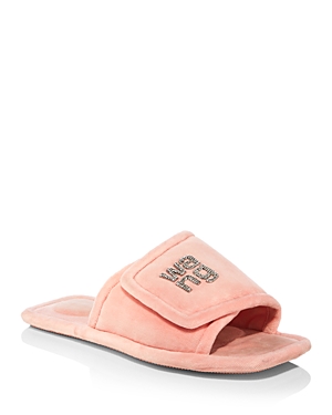 Alexander Wang Women's Lana Padded Logo Slide Sandals In Pink