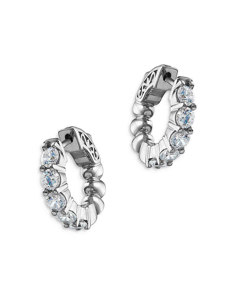 Bloomingdale's Diamond Huggie Hoop Earrings In 14k White Gold, 1.50 Ct. T. W. - Exclusive In White