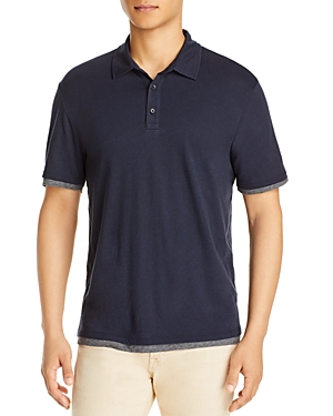 Vince Slim Fit Double Layer Short Sleeve Polo Shirt