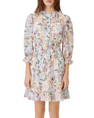 Maje Rythonela Smocked Printed Dress
