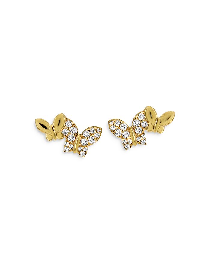 Bloomingdale's - Diamond Butterfly Stud Earrings in 14K Yellow Gold, 0.30 ct. t.w. - 100% Exclusive