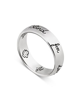 Gucci - Sterling Silver Blind for Love Engraved Thin Band
