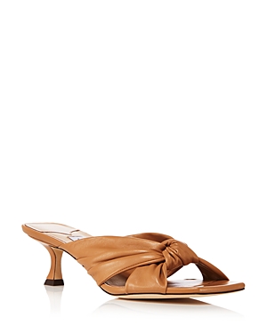Jimmy Choo Avenue Crisscross Knot Slide Sandals In Caramel