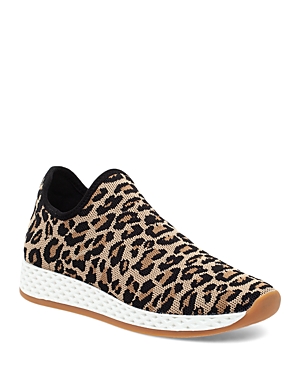 J/slides Women's Tiger Sneakers In Leopard Knit