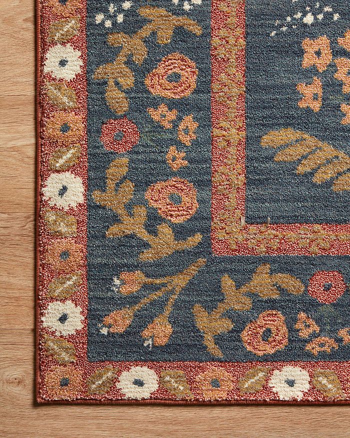 Shop Rifle Paper Co Fiore Fio-01 Area Rug, 6'3 X 9' In Navy/rust
