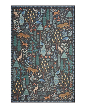 Rifle Paper Co Menagerie Men-02 Area Rug, 3'9 X 5'9 In Black