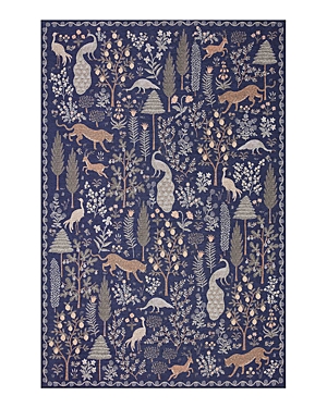 Rifle Paper Co Menagerie Men-02 Area Rug, 5' X 7'6 In Navy