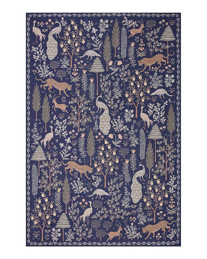 Rifle Paper Co Menagerie Men-02 Area Rug, 7'6 X 9'6 In Navy