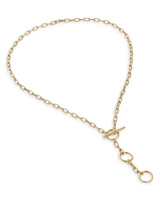 18K Yellow Gold DY Madison&reg; Three Ring Chain Necklace, 20"