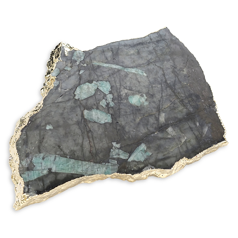 Anna New York Kiva Large Emerald Platter, Gold In Emerald