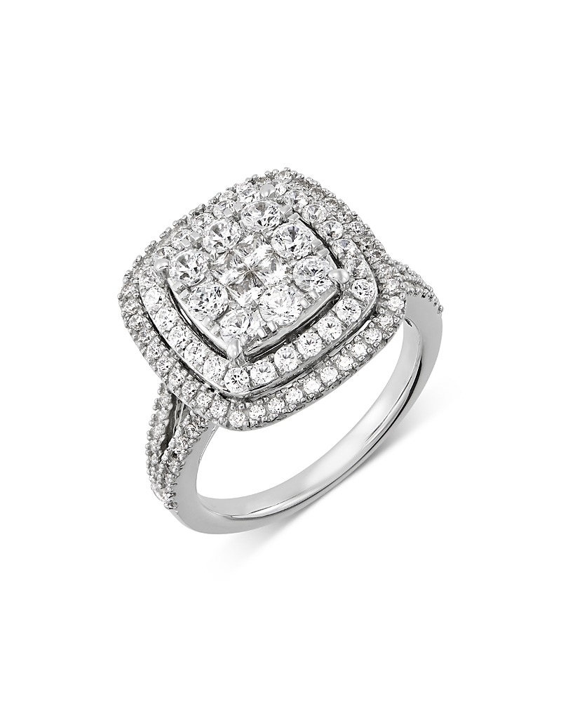 Bloomingdale's Diamond Cluster Ring In 14k White Gold, 1.50 Ct. T.w. - 100% Exclusive In White