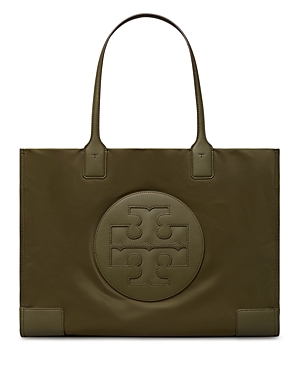 Tory Burch Ella Nylon Quadrant Top Handle Tote Bag In Leccio