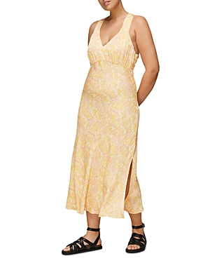 Shop Whistles Safari Print Midi Dress In Yellow Multi