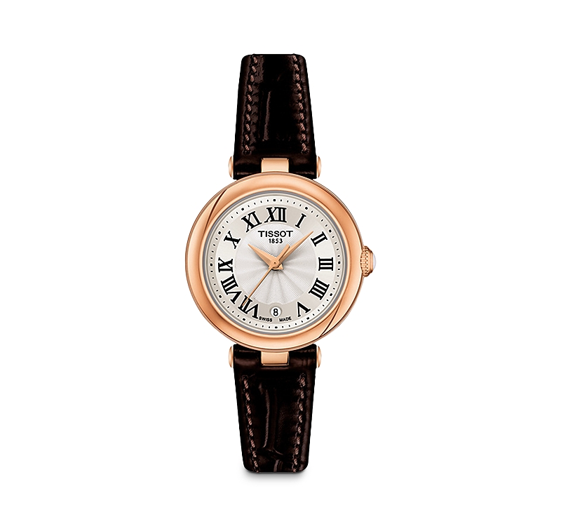 Tissot Women's Swiss Bellissima Brown Leather Strap Watch 26mm In Rose Gold/leather