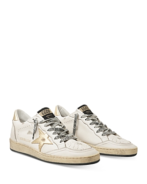 Shop Golden Goose Deluxe Brand Women's Ball Star Low Top Sneakers In White/gold