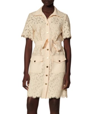 tan lace dress plus size Beige Lace Sleeve Dress  Curvy Plus Size Fit