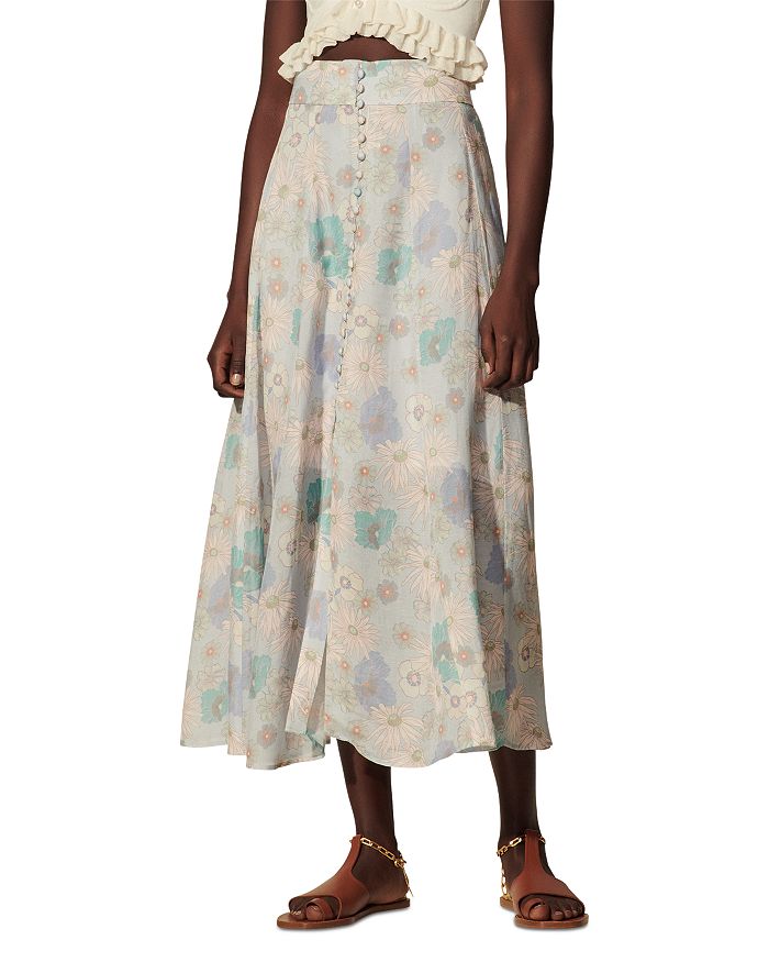 Sandro Dorise Long Printed Skirt | Bloomingdale's