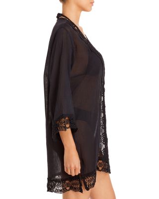 Island Fare Crocheted Lace Trim Tunic Swim Cover-Up