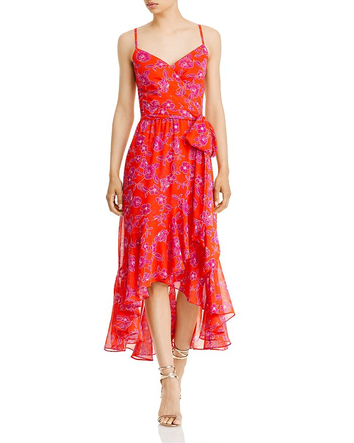 Eliza J Side Tie Floral Chiffon Midi Dress | Bloomingdale's