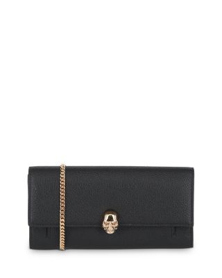 Alexander McQUEEN Skull-Detail Leather Chain Wallet (40% off
