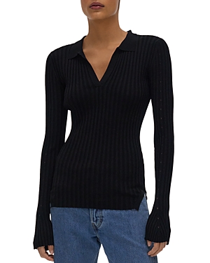 HELMUT LANG RIBBED COLLARED SWEATER,L04HW712