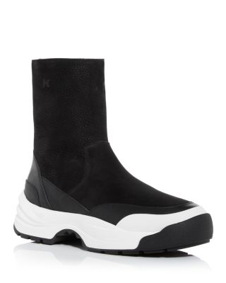 Kenzo Chunky Sole Leather Boots In Black