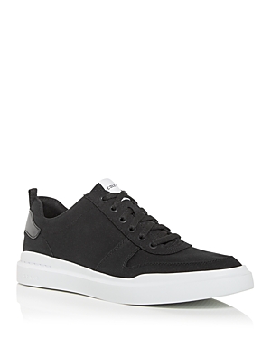 Cole Haan Men's Grandpr Rally Court Low Top Sneakers In Black Canvas/optic White