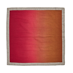 Kim Seybert Linen Dip Dye Napkins, Set Of 4 In Cranberry/orange