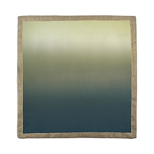 Shop Kim Seybert Linen Dip Dye Napkins, Set Of 4 In Sage/midnight