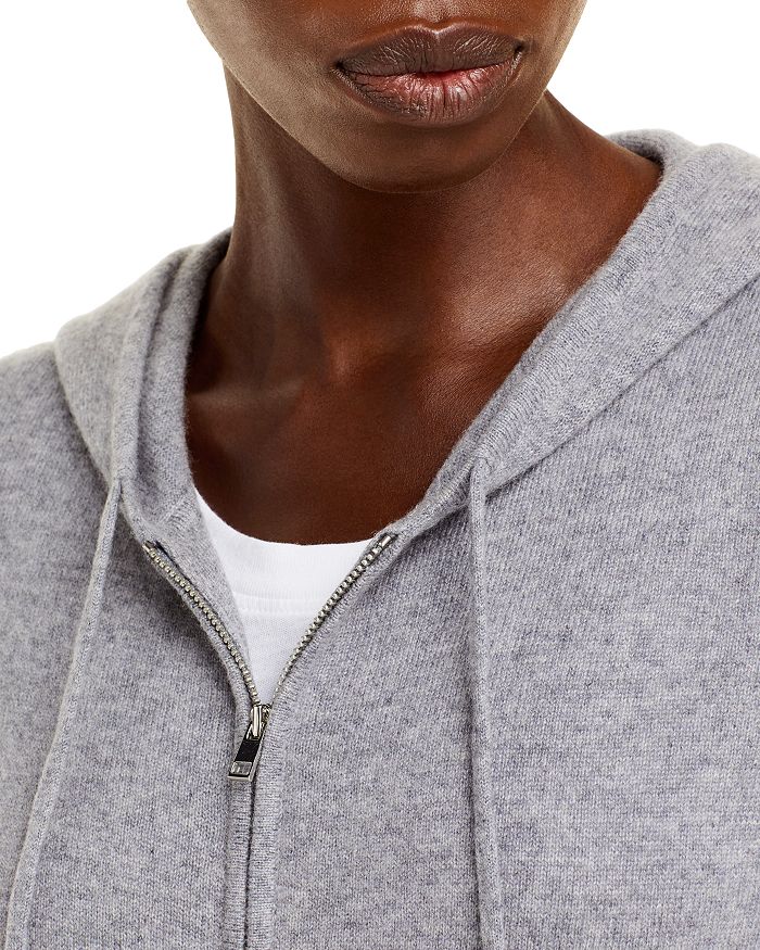 Shop C By Bloomingdale's Cashmere Zip Hoodie - 100% Exclusive In Medium Gray