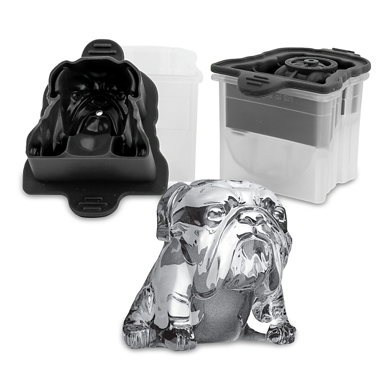 Tovolo 3d Novelty Ice Molds Bulldog, Set Of 2