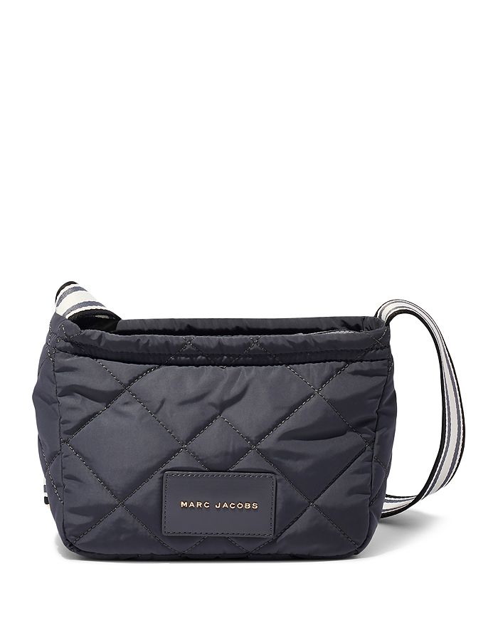 The Marc Jacobs Mini Quilted Messenger Bag In Cylinder Grey/gold