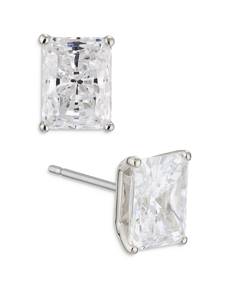 Nadri Modern Love Emerald Cut Cubic Zirconia Stud Earrings · OS