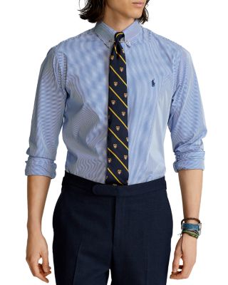 striped stretch blue shirt
