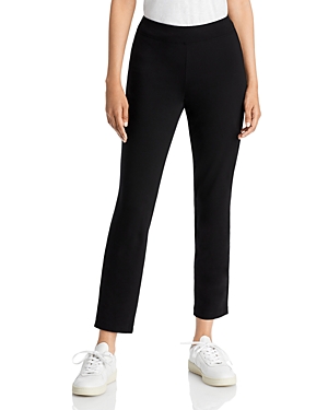 Eileen Fisher Stretch Crepe Slim Ankle Pants In Black