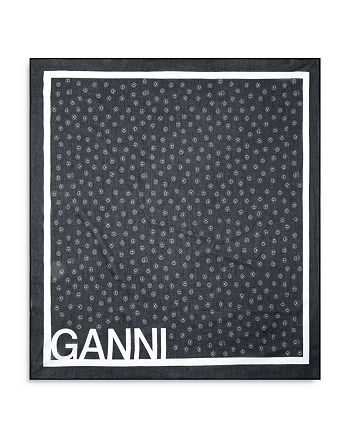 GANNI - Organic Cotton Voile Logo Scarf