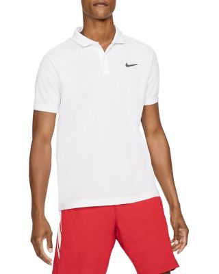 Nike Dri-fit Victory Logo Quick Dry Breathable Sports Short Sleeve Polo Shirt White In White/black