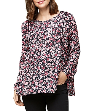 Nom Maternity Stella Long Sleeve Maternity Top In Winter Floral
