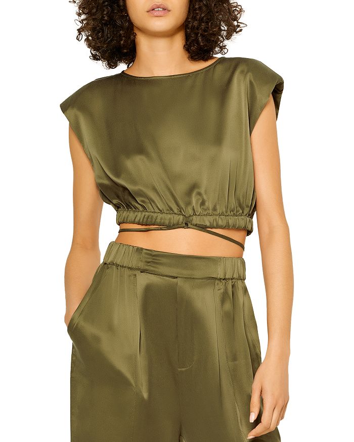 Nicholas Rey Silk Crop Top & Neha Silk Pants | Bloomingdale's